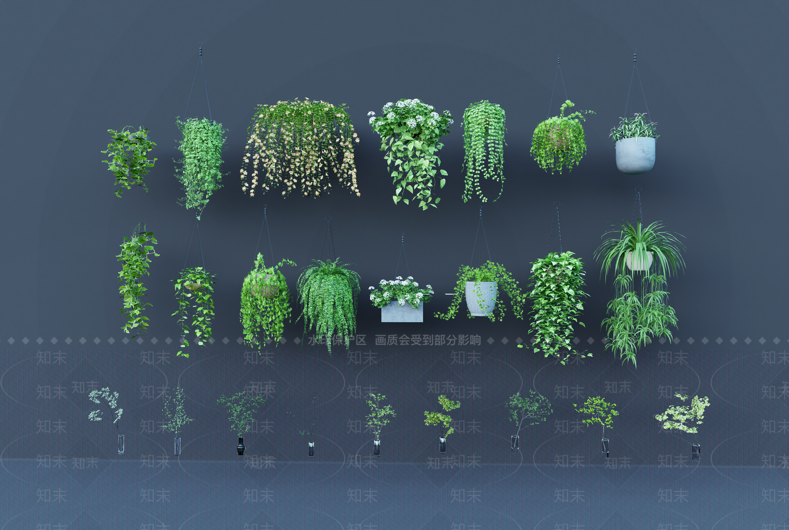吊篮盆栽SU模型下载【ID:1151227343】