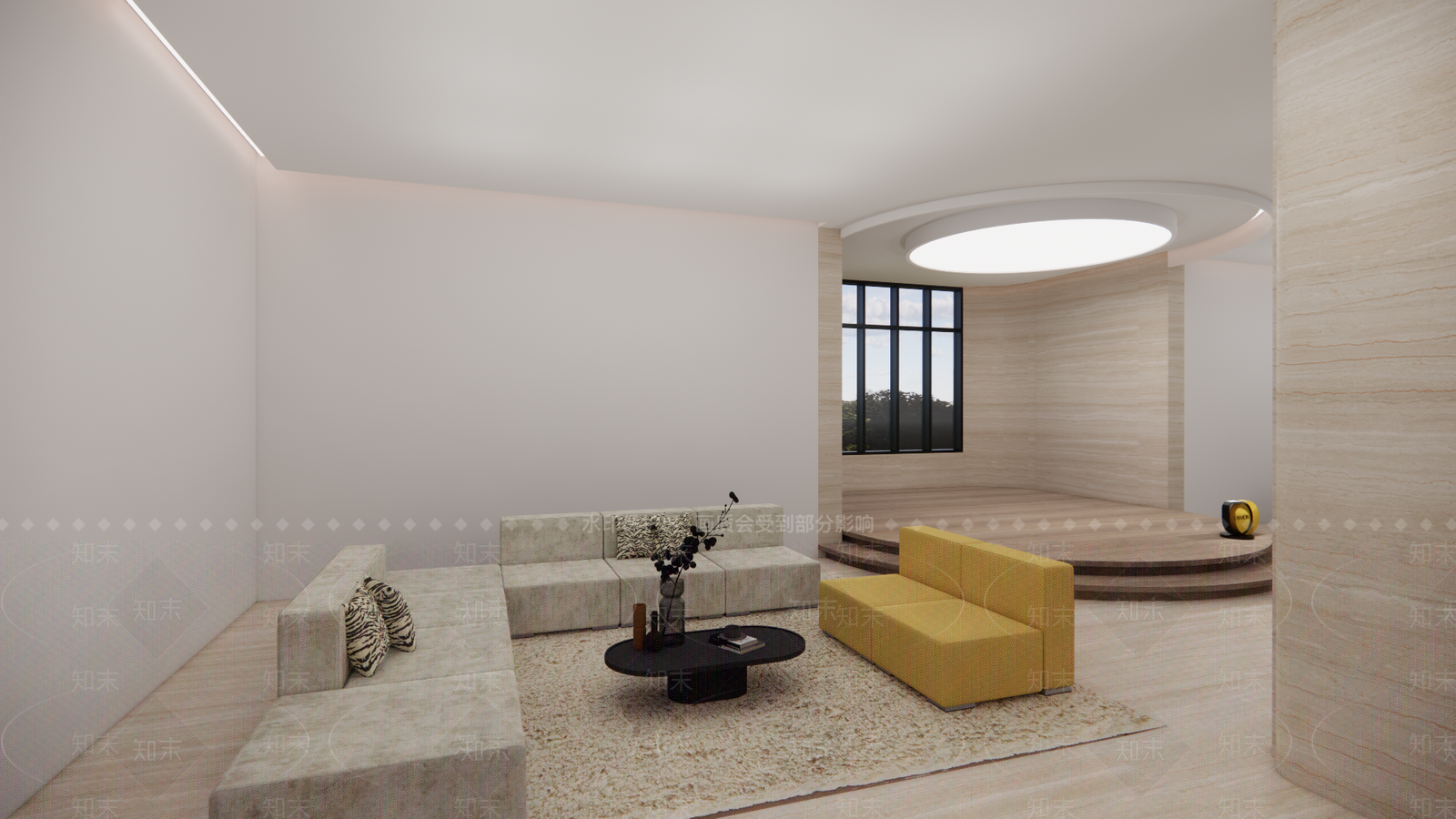现代简约办公大堂SU模型下载【ID:1150546084】