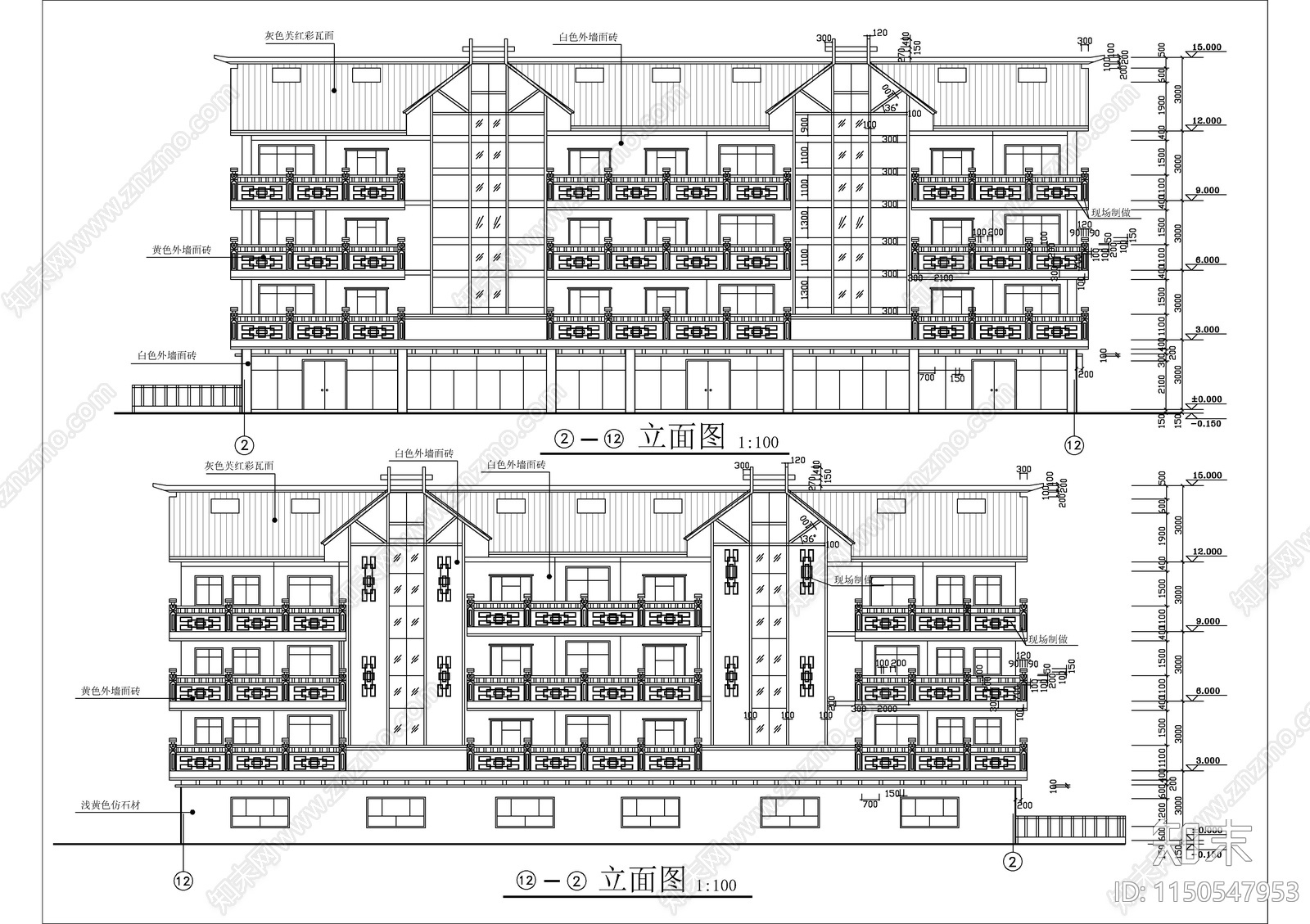 商业用房建筑cad施工图下载【ID:1150547953】