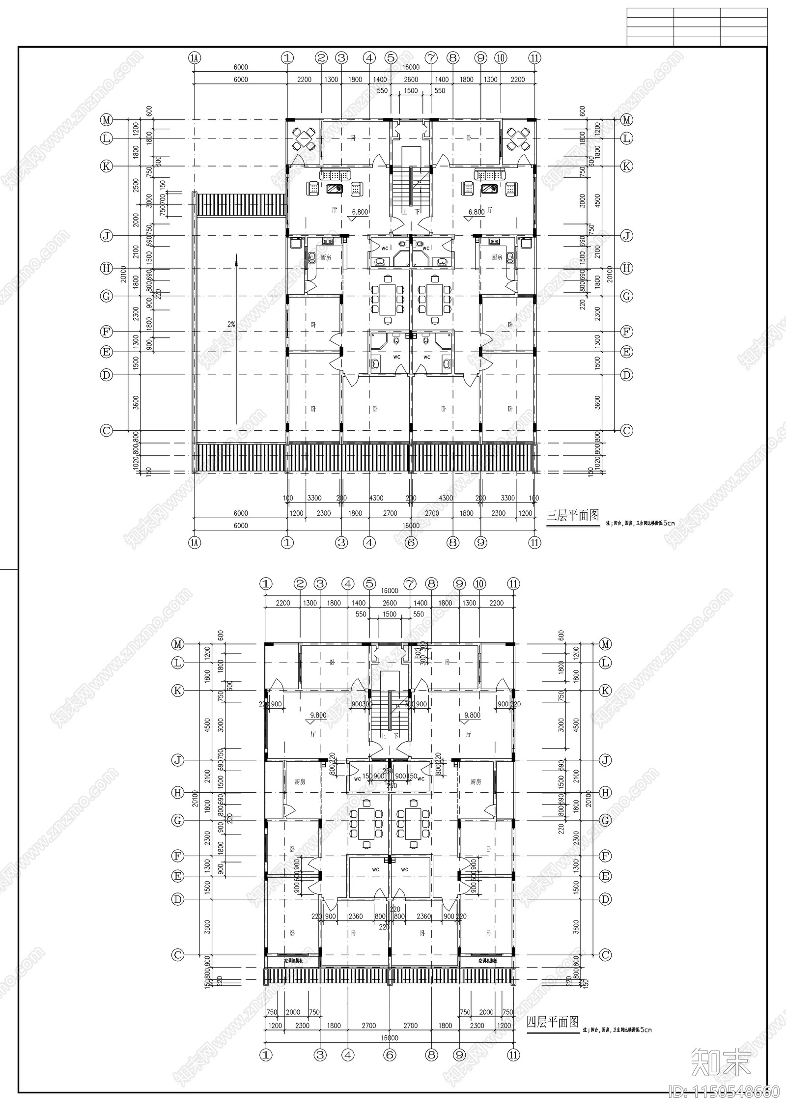 徽派住宅区建筑cad施工图下载【ID:1150548660】