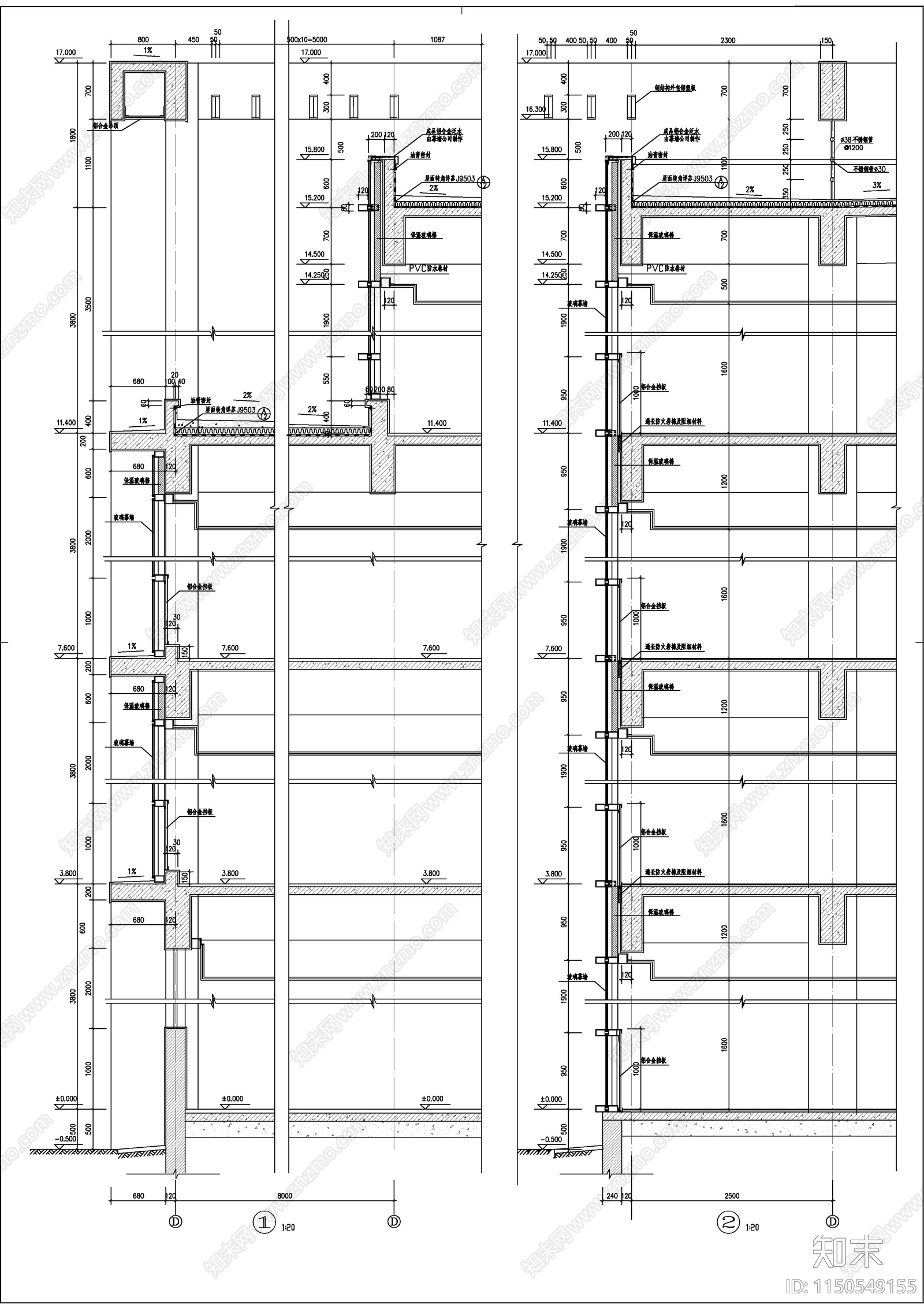 4层厂区办公楼建筑cad施工图下载【ID:1150549155】