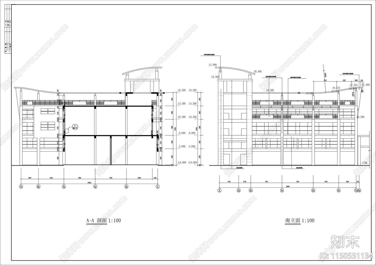 花鸟市场商业建筑cad施工图下载【ID:1150551134】