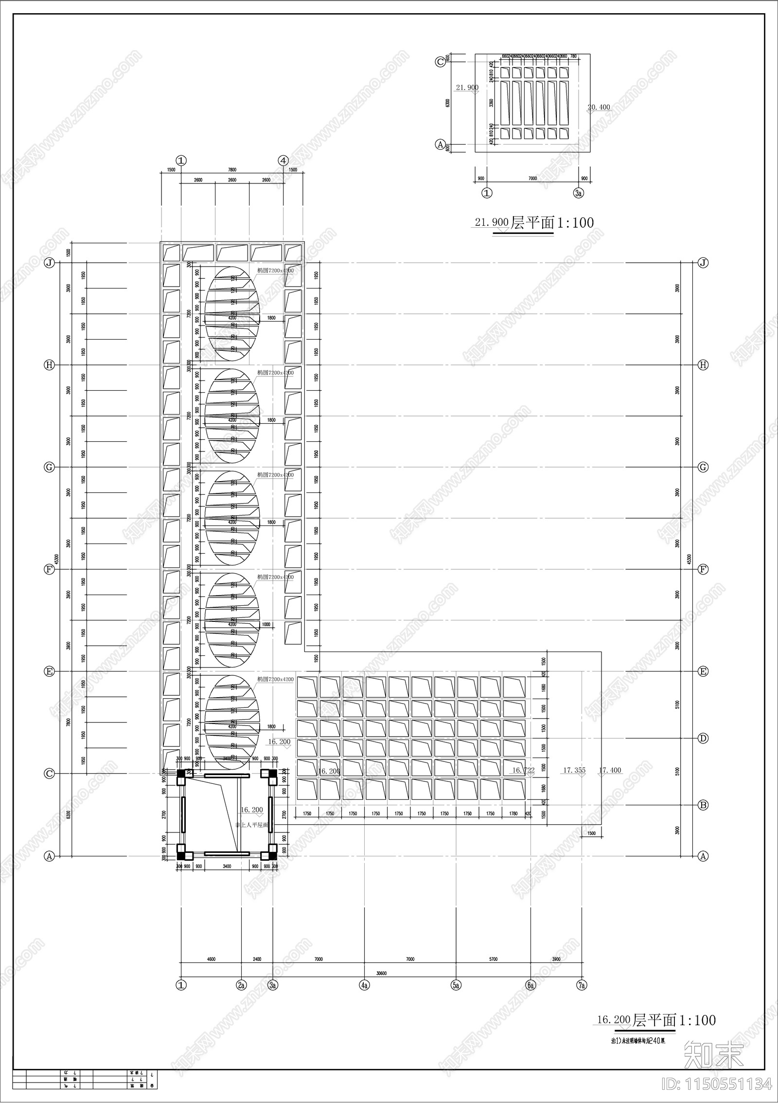 花鸟市场商业建筑cad施工图下载【ID:1150551134】