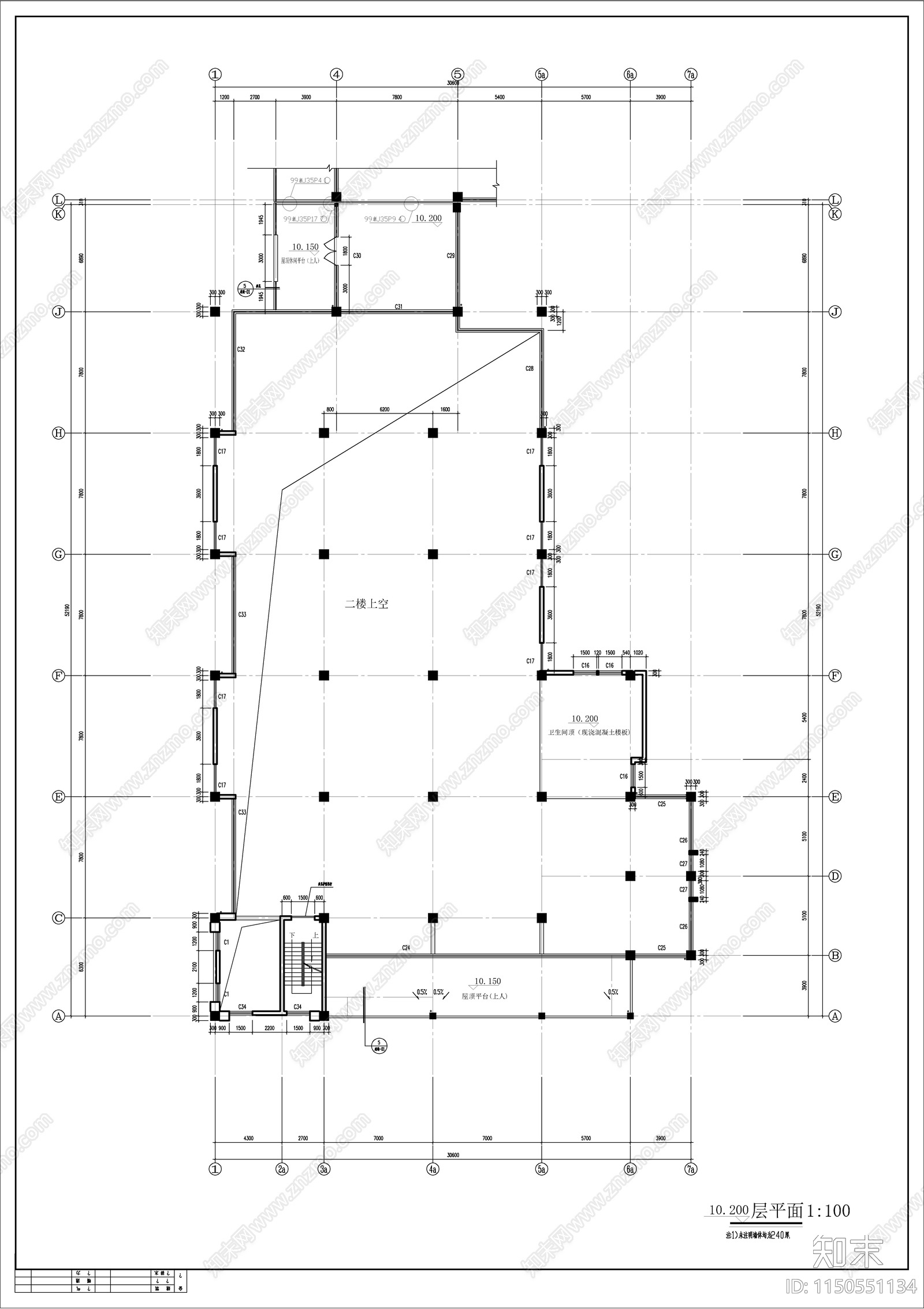 花鸟市场商业建筑cad施工图下载【ID:1150551134】