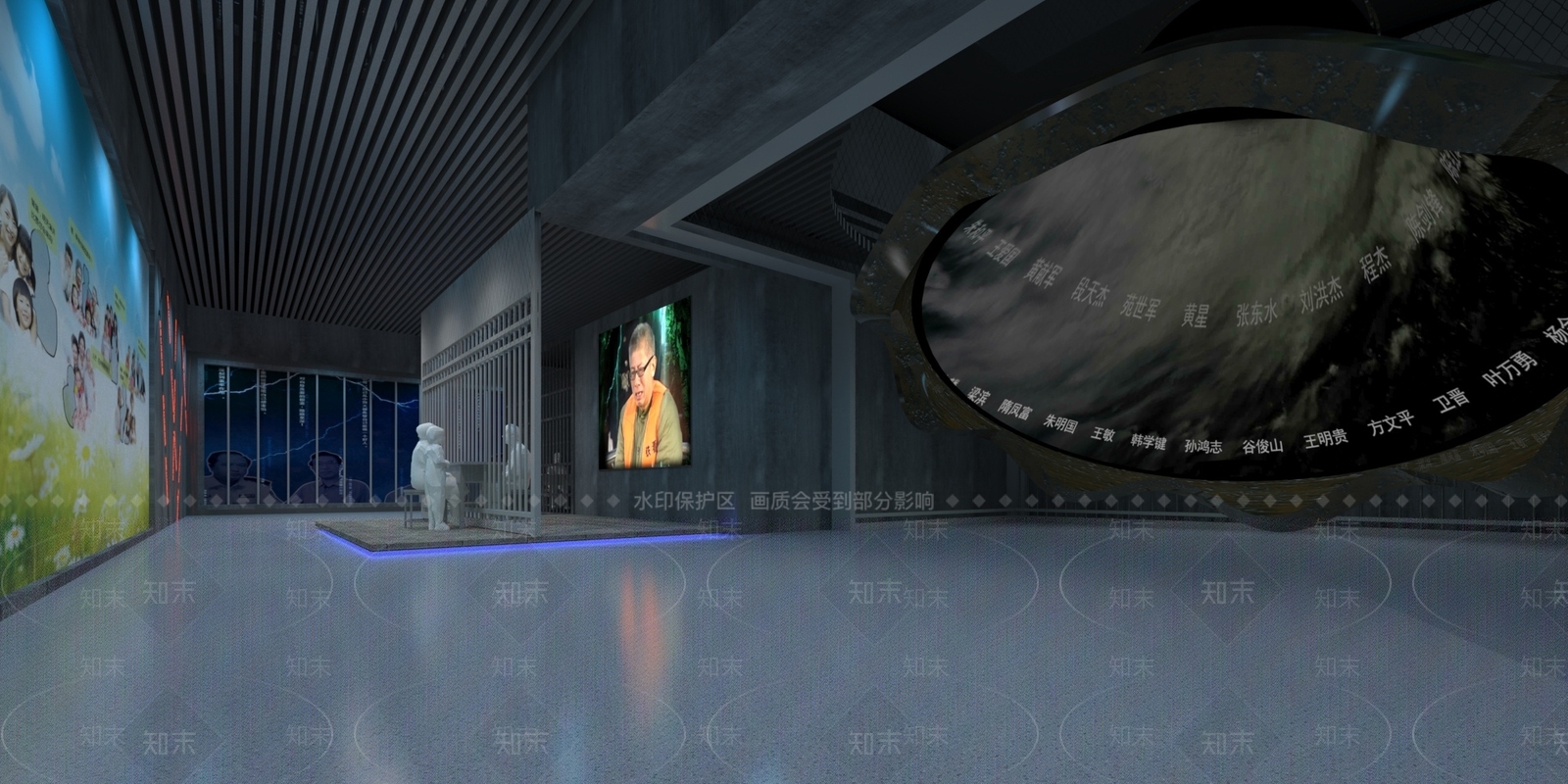 现代党建展厅SU模型下载【ID:1150553381】