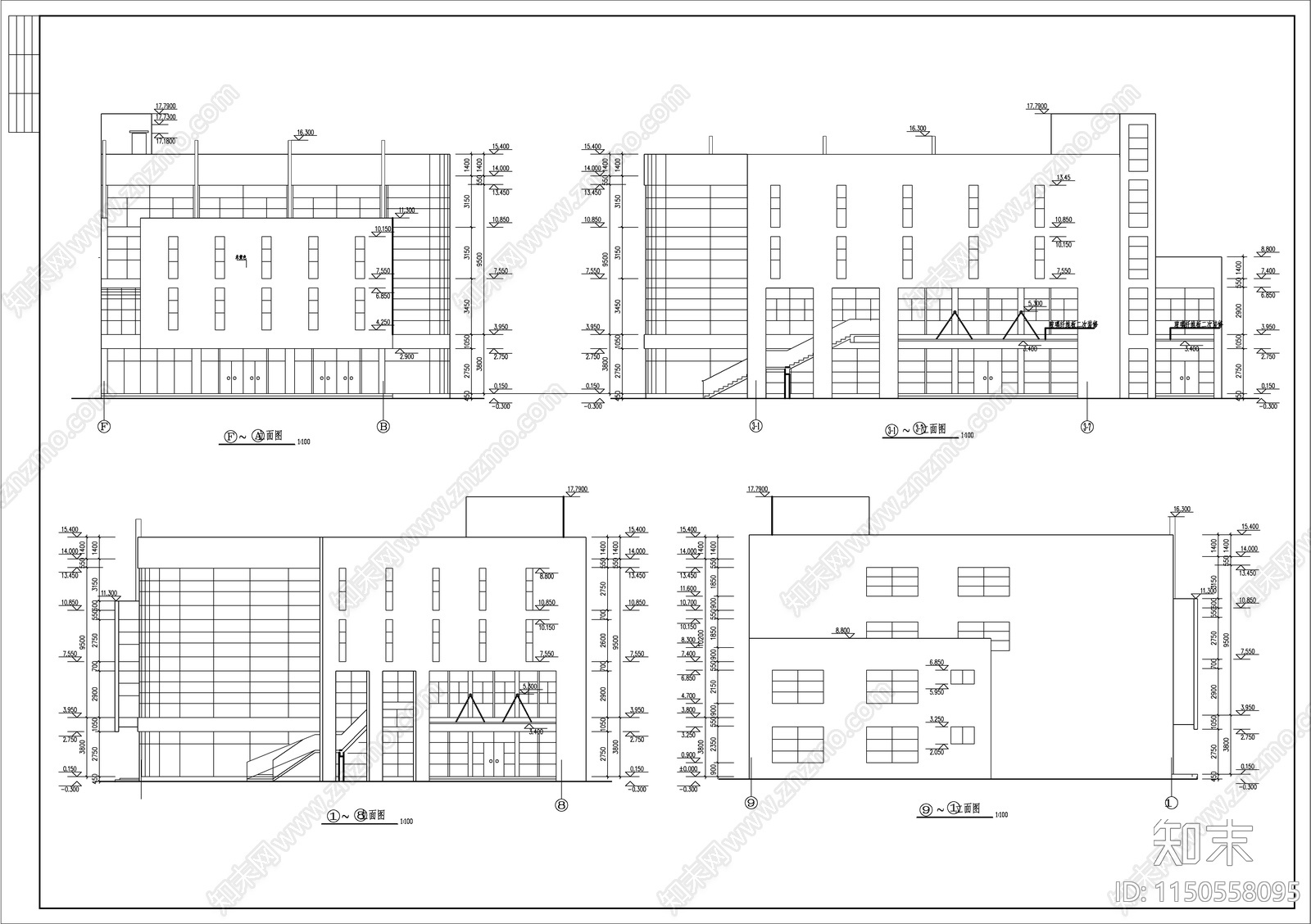 银行建筑cad施工图下载【ID:1150558095】