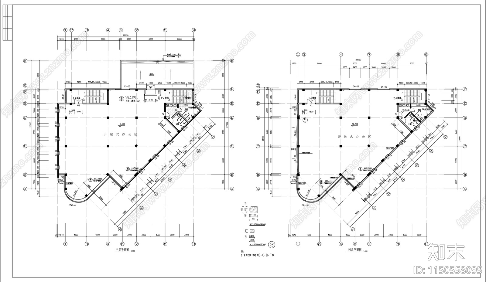 银行建筑cad施工图下载【ID:1150558095】