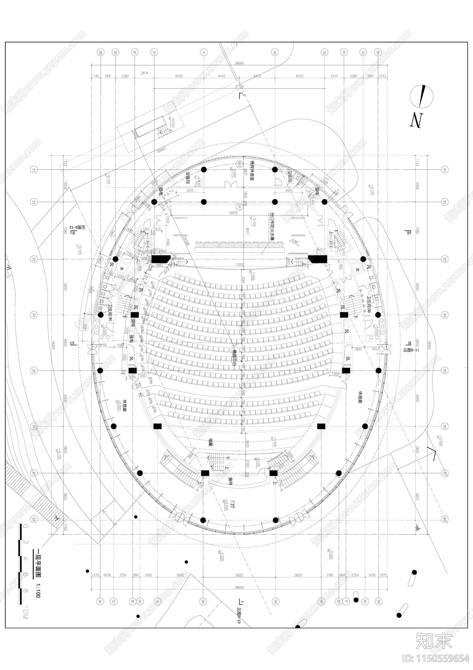 上海烟草科技大楼建筑cad施工图下载【ID:1150559654】