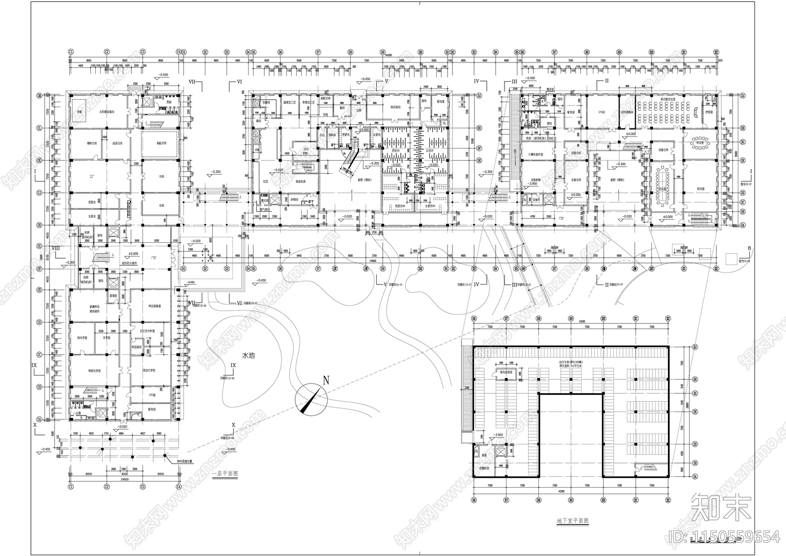 上海烟草科技大楼建筑cad施工图下载【ID:1150559654】