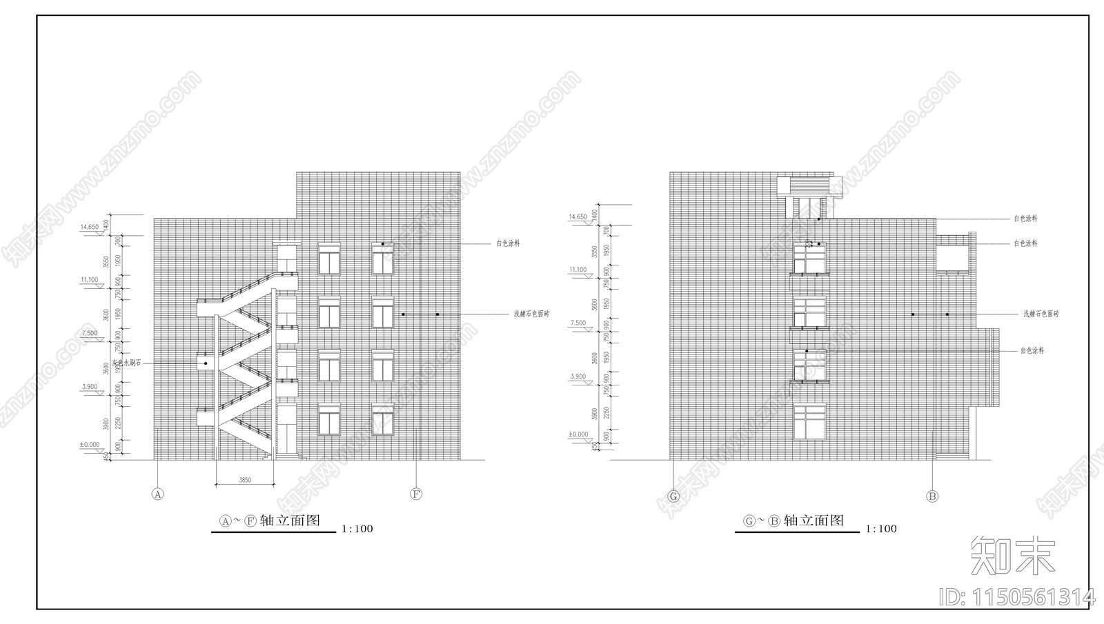 小学教学楼建筑cad施工图下载【ID:1150561314】