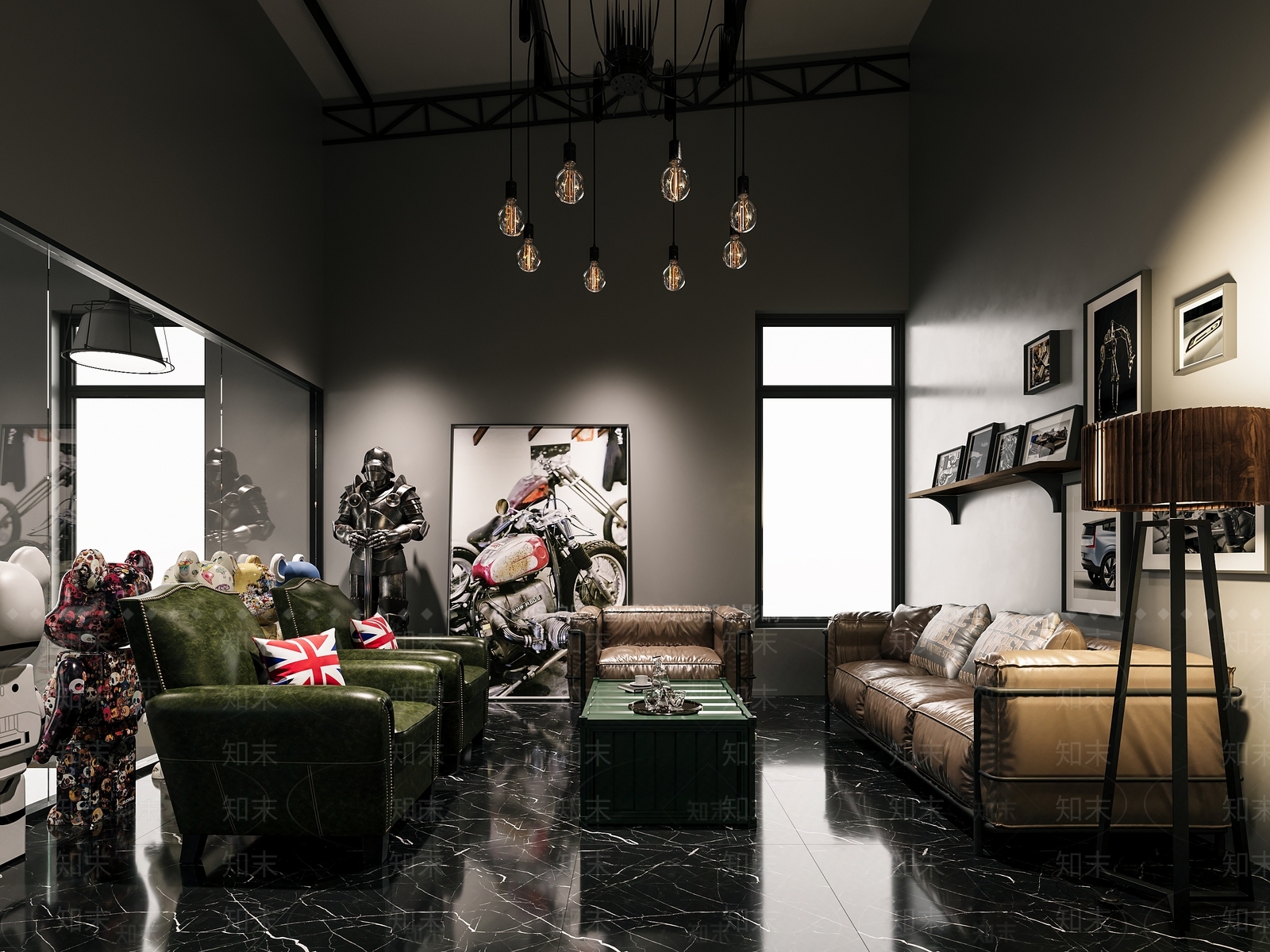 工业风汽修店3D模型下载【ID:1151464736】