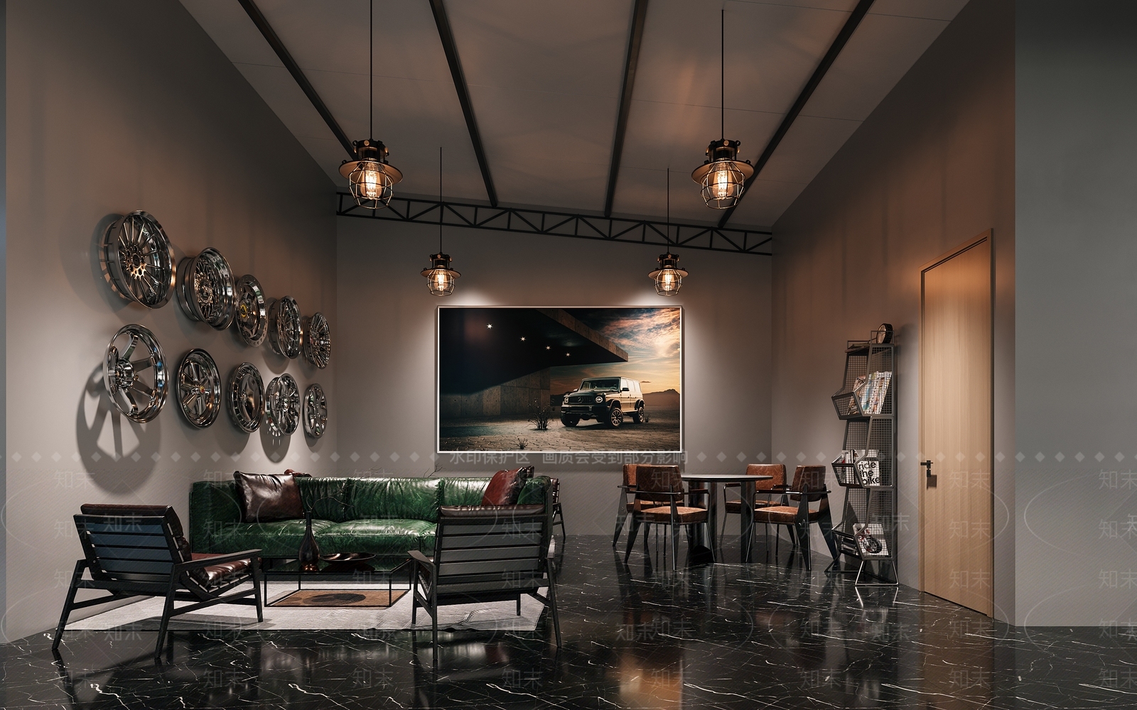 工业风汽修店3D模型下载【ID:1151464736】