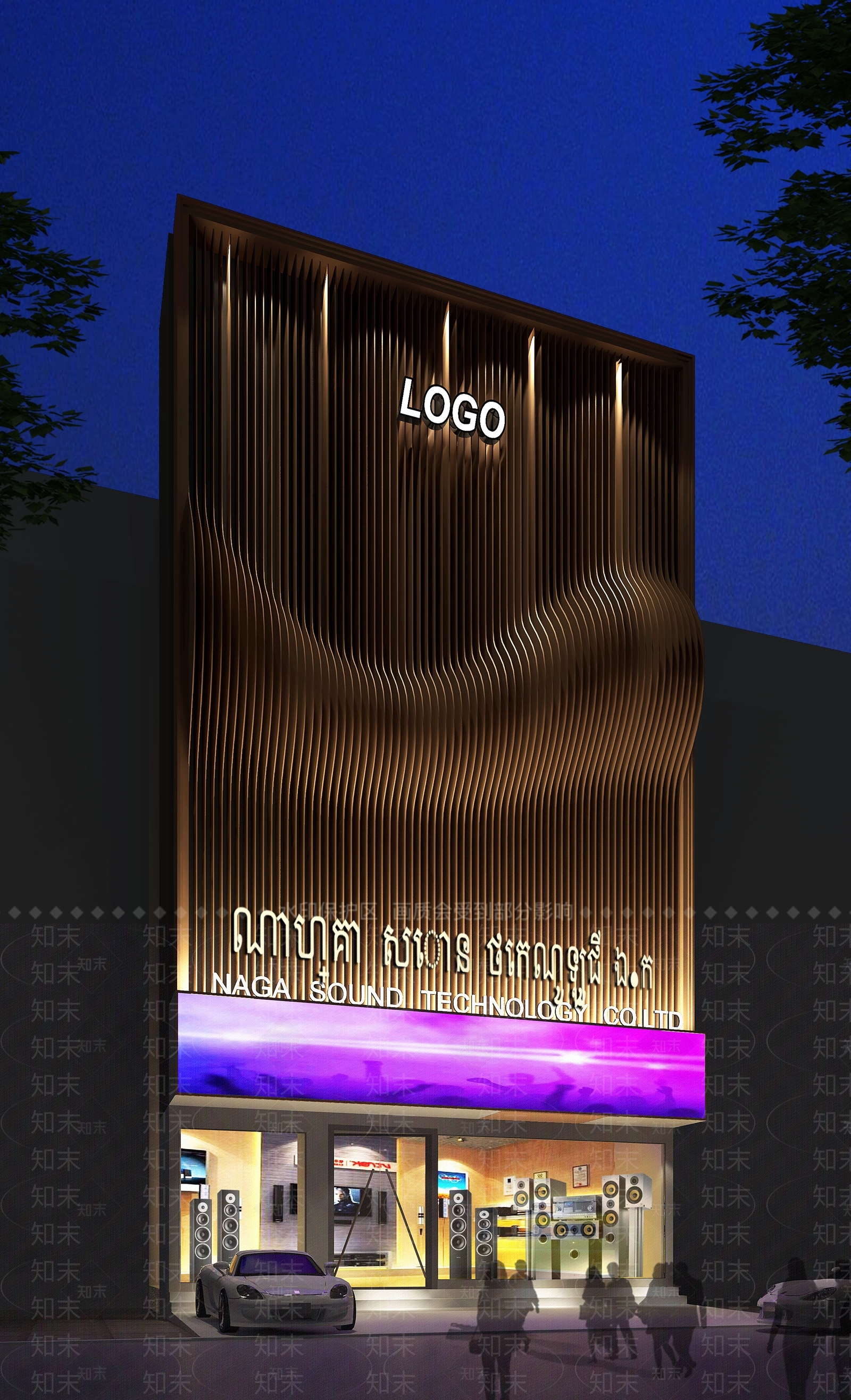 现代展厅门头门面3D模型下载【ID:1150563195】