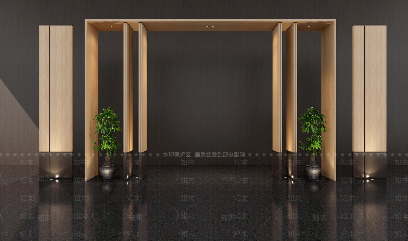 现代木制屏风隔断SU模型下载【ID:1150695270】