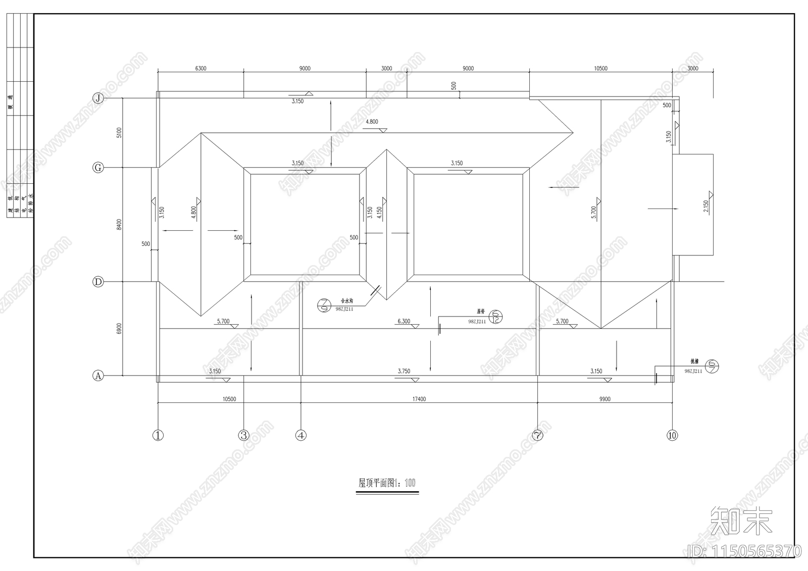 徽派建筑之农家饭庄建筑cad施工图下载【ID:1150565370】