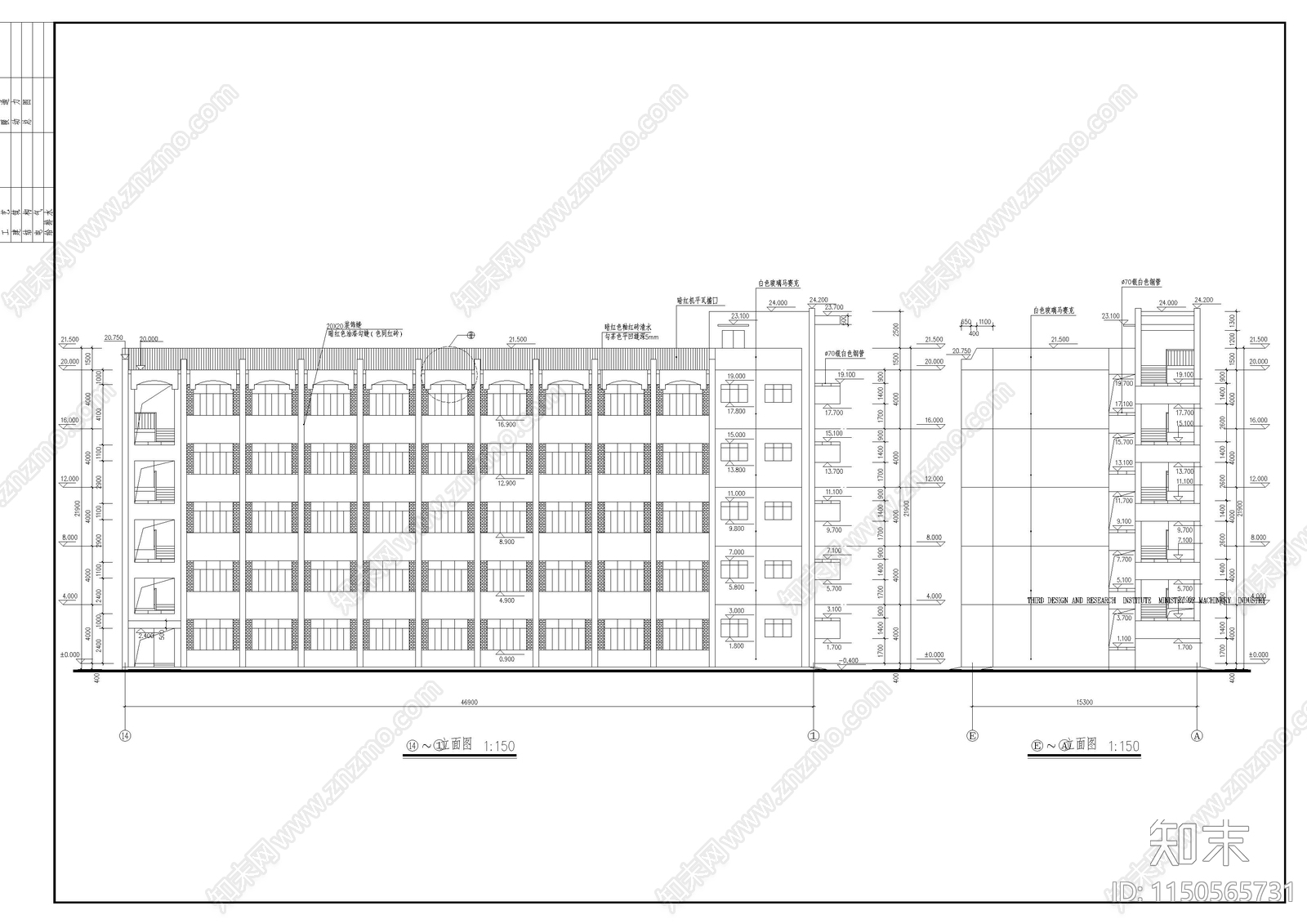 大学教学楼建筑cad施工图下载【ID:1150565731】