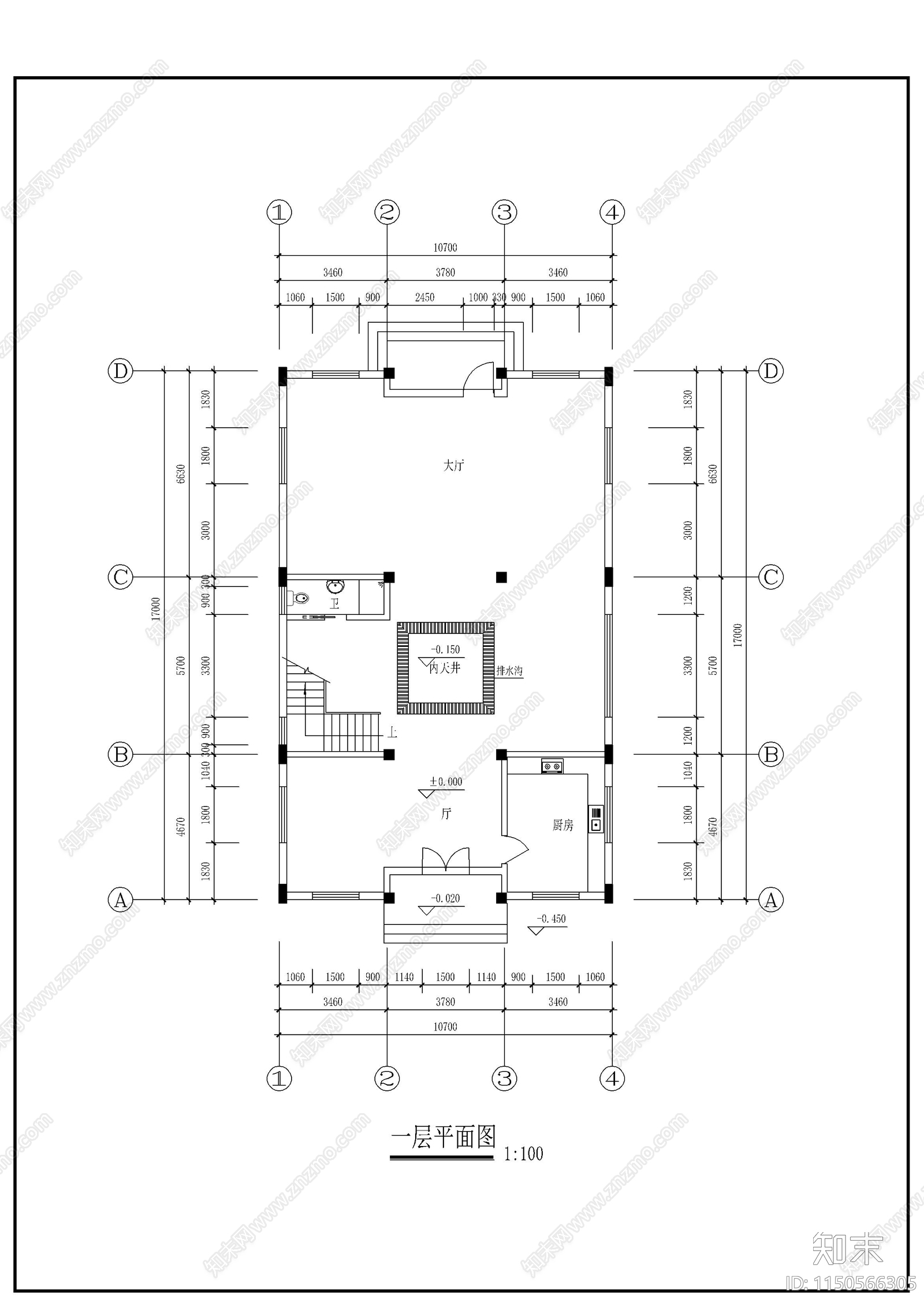徽派民居自建房建筑cad施工图下载【ID:1150566305】
