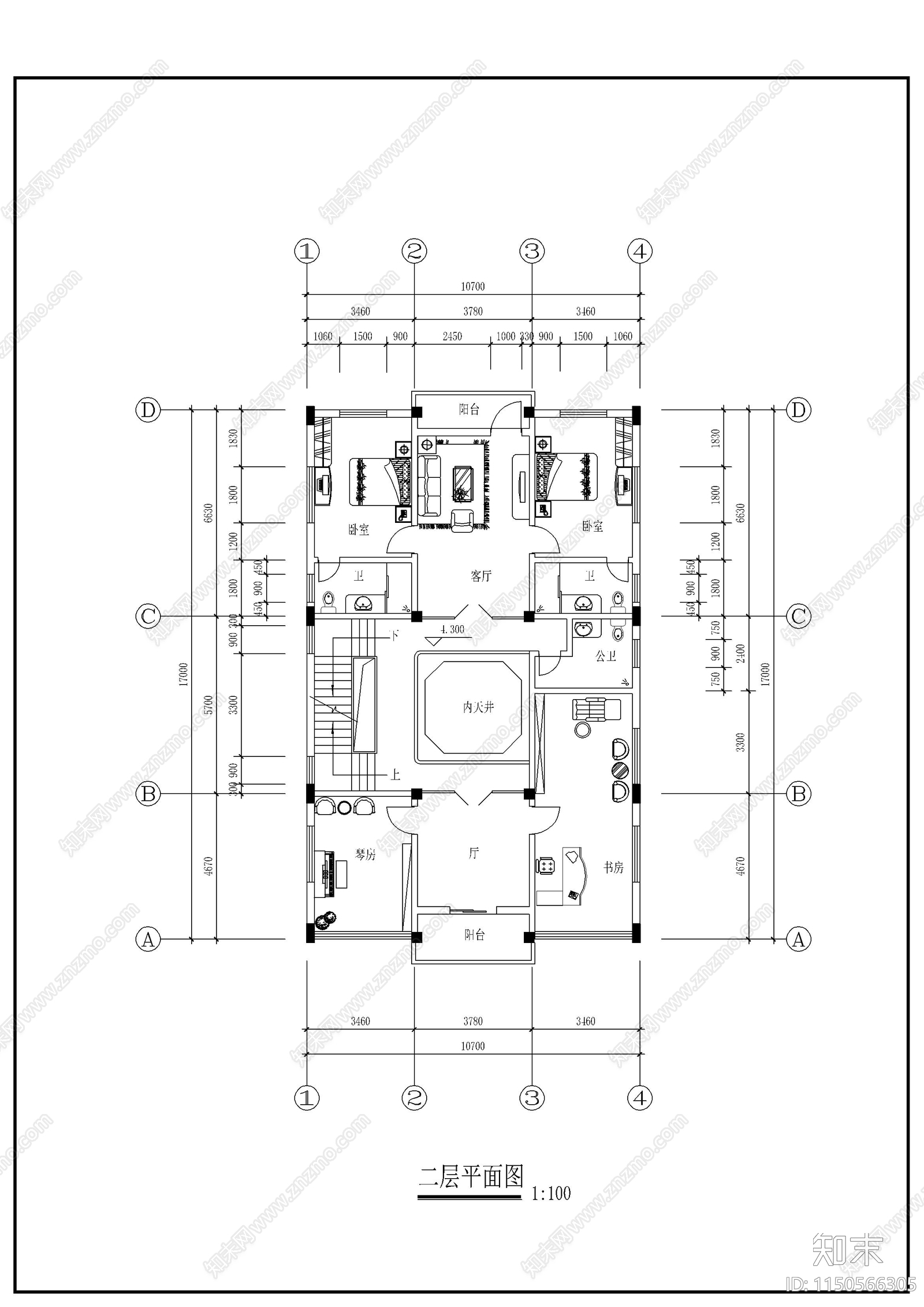 徽派民居自建房建筑cad施工图下载【ID:1150566305】