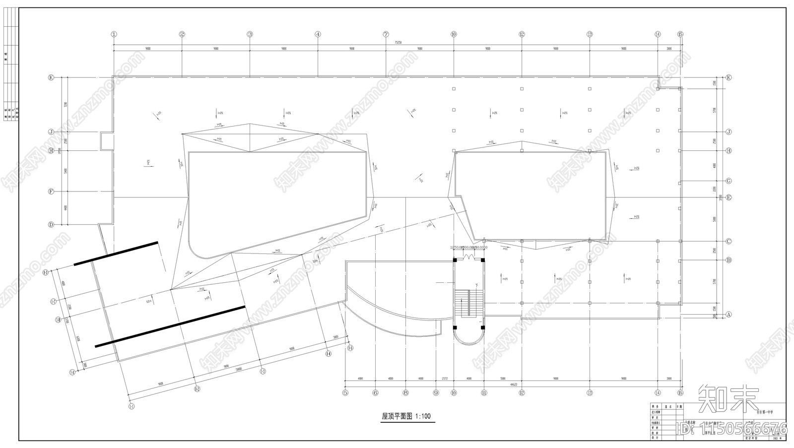 教学楼建筑cad施工图下载【ID:1150566676】