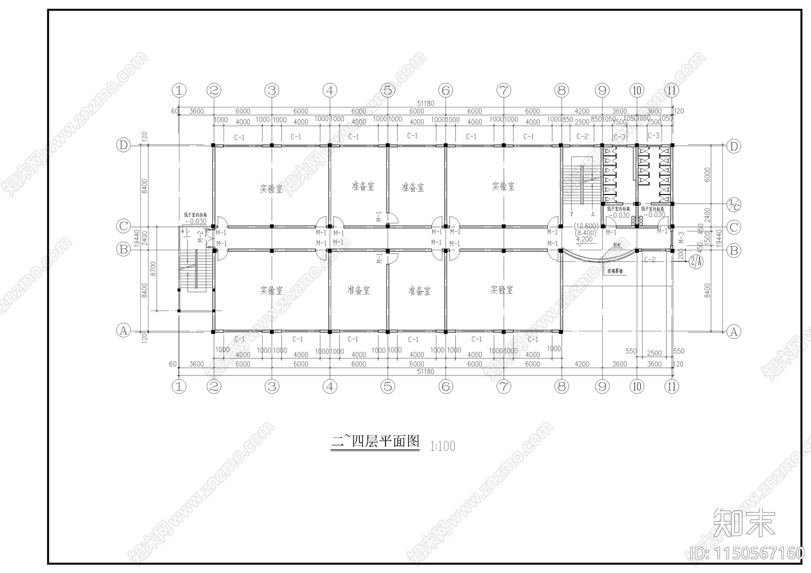 教学楼建筑cad施工图下载【ID:1150567160】