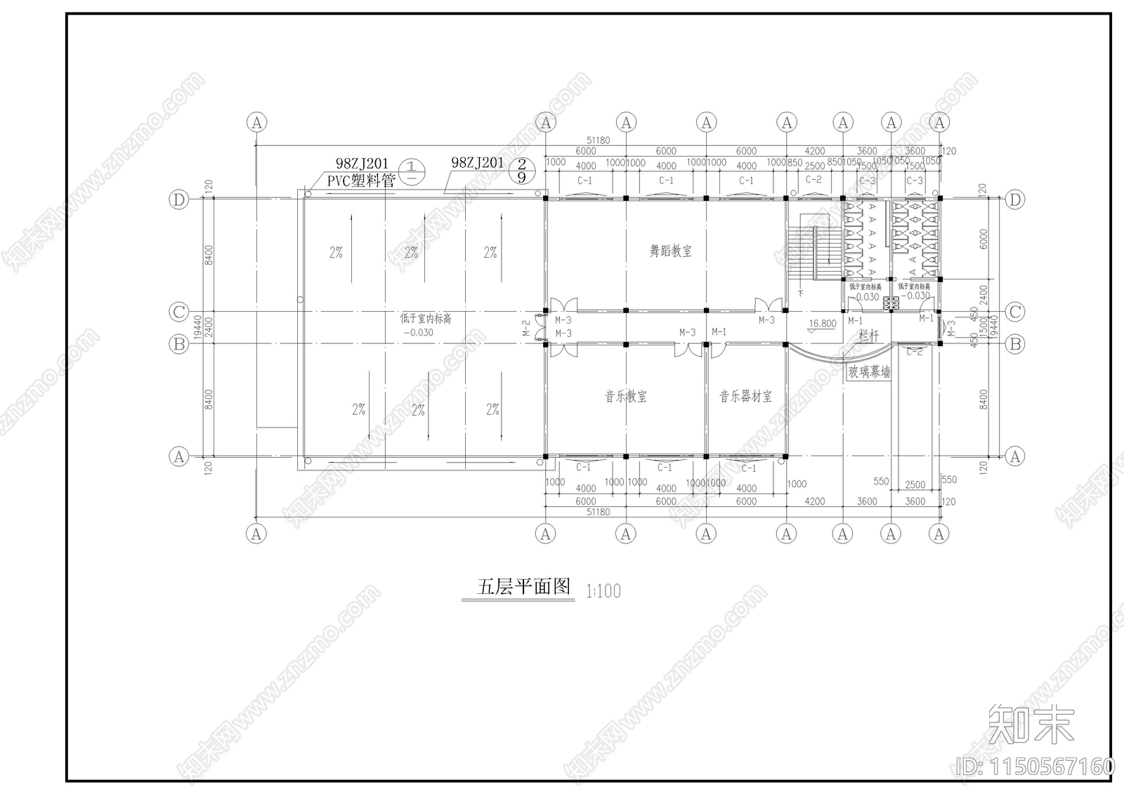 教学楼建筑cad施工图下载【ID:1150567160】