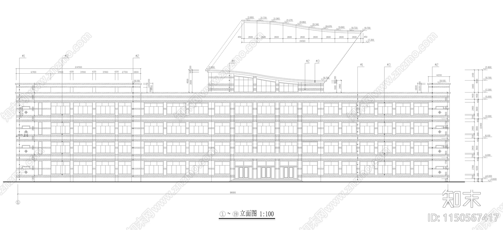 教学楼建筑cad施工图下载【ID:1150567417】