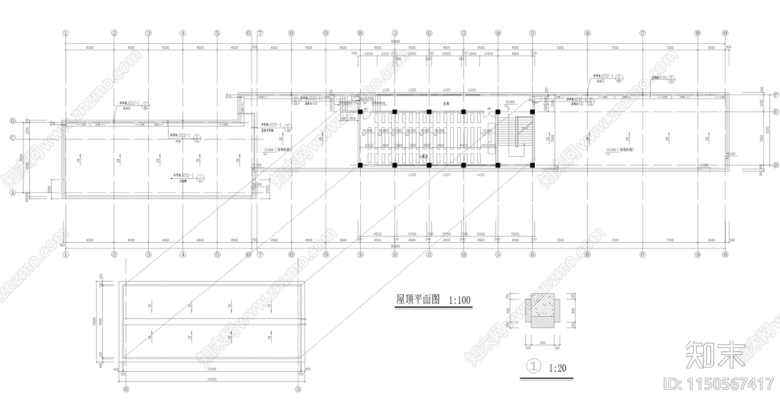 教学楼建筑cad施工图下载【ID:1150567417】