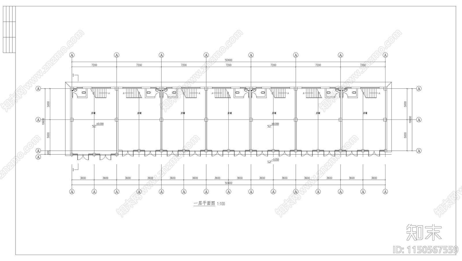 徽派沿街楼建筑cad施工图下载【ID:1150567559】