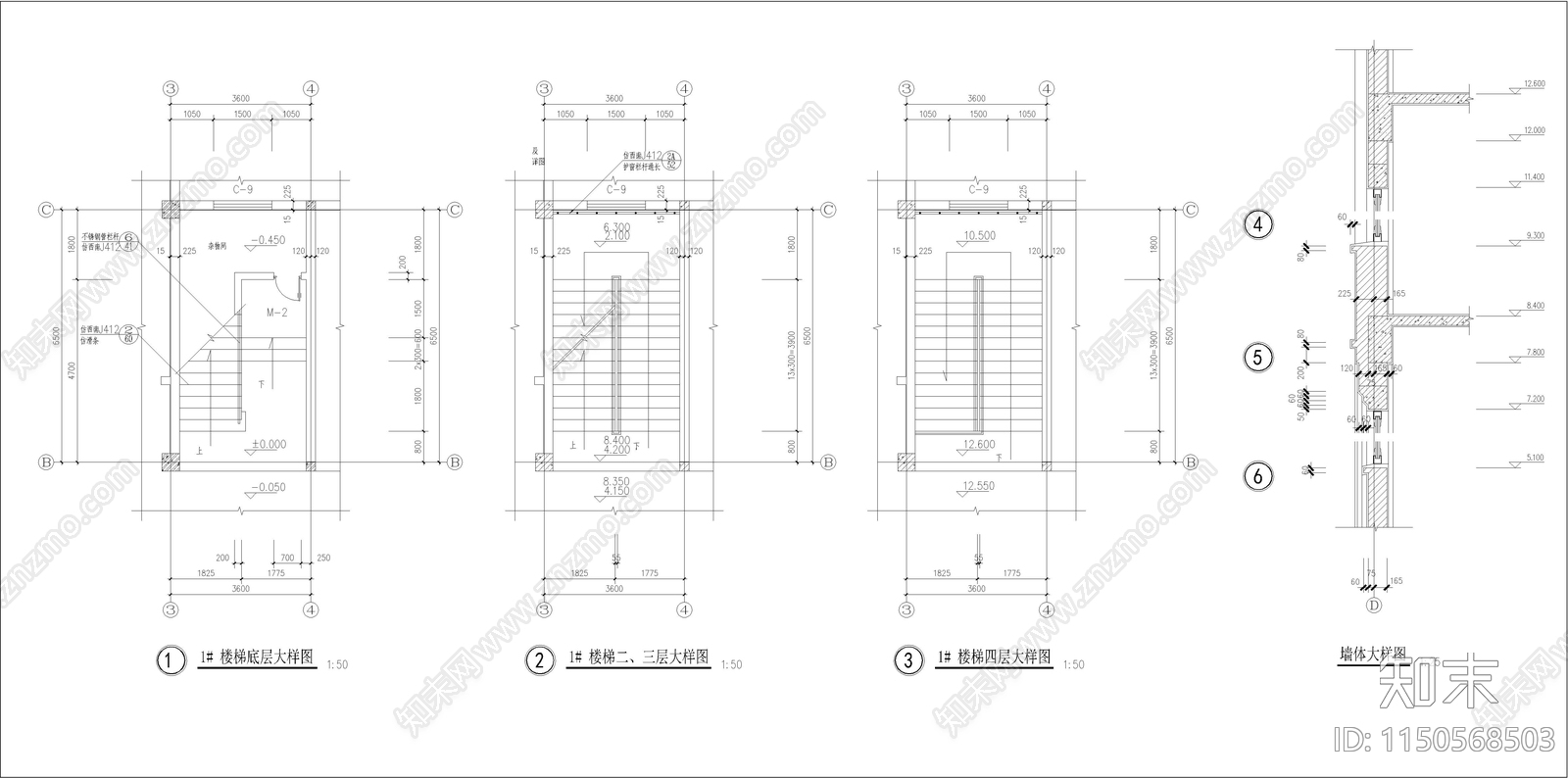 教学楼建筑cad施工图下载【ID:1150568503】