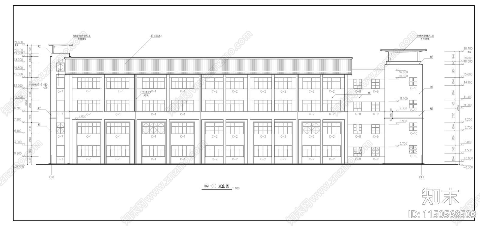 教学楼建筑cad施工图下载【ID:1150568503】