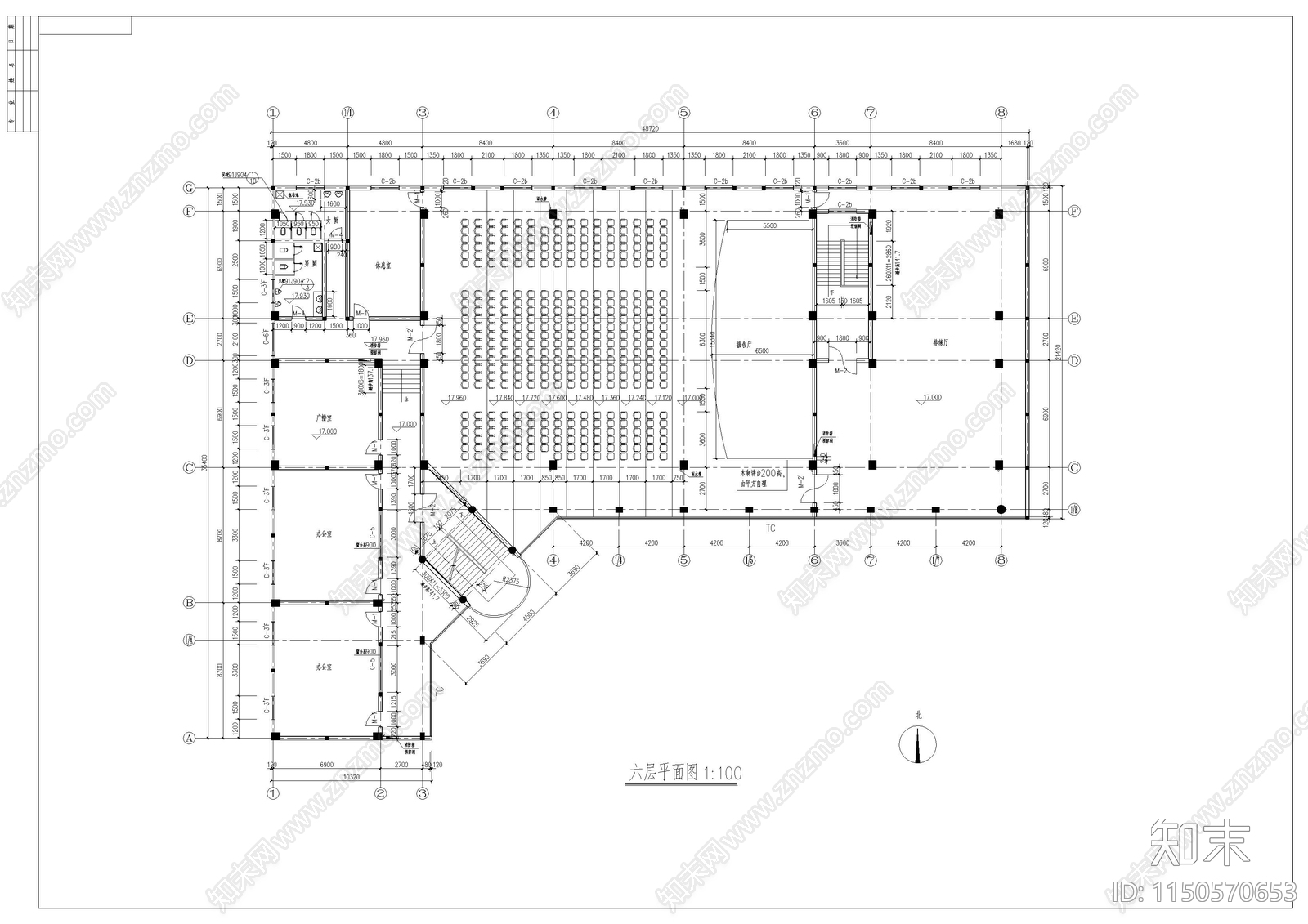 教学楼建筑cad施工图下载【ID:1150570653】