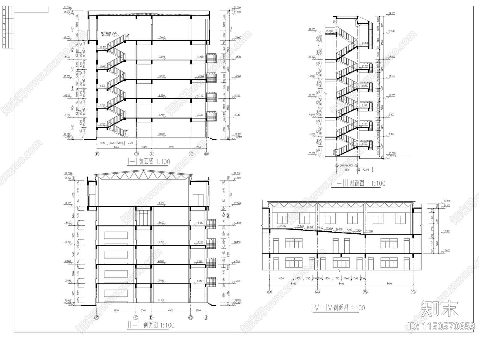 教学楼建筑cad施工图下载【ID:1150570653】