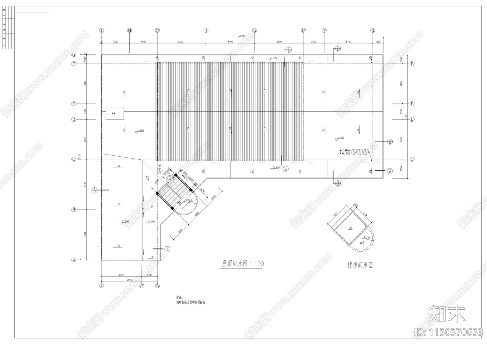 教学楼建筑cad施工图下载【ID:1150570653】