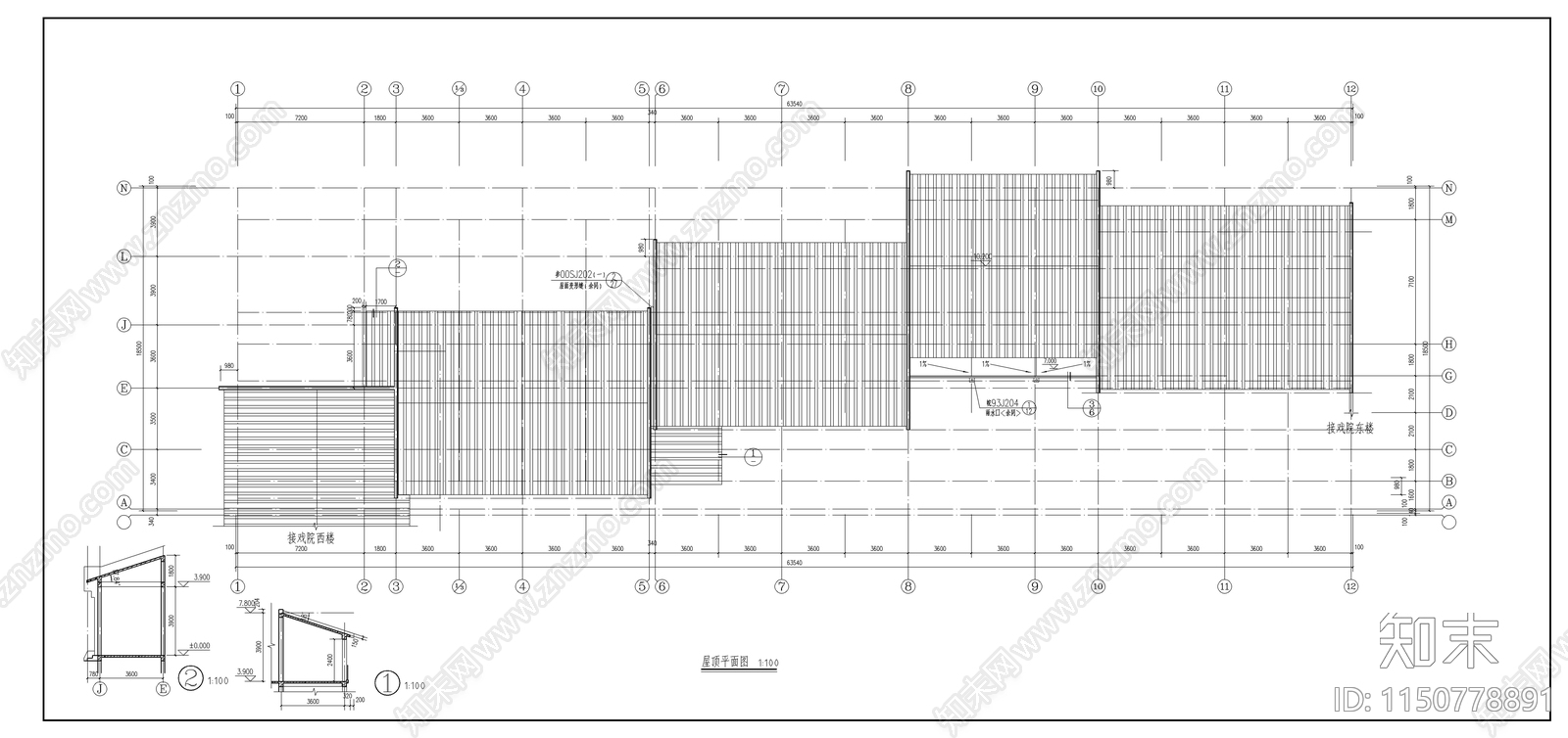 徽式建筑商住楼cad施工图下载【ID:1150778891】