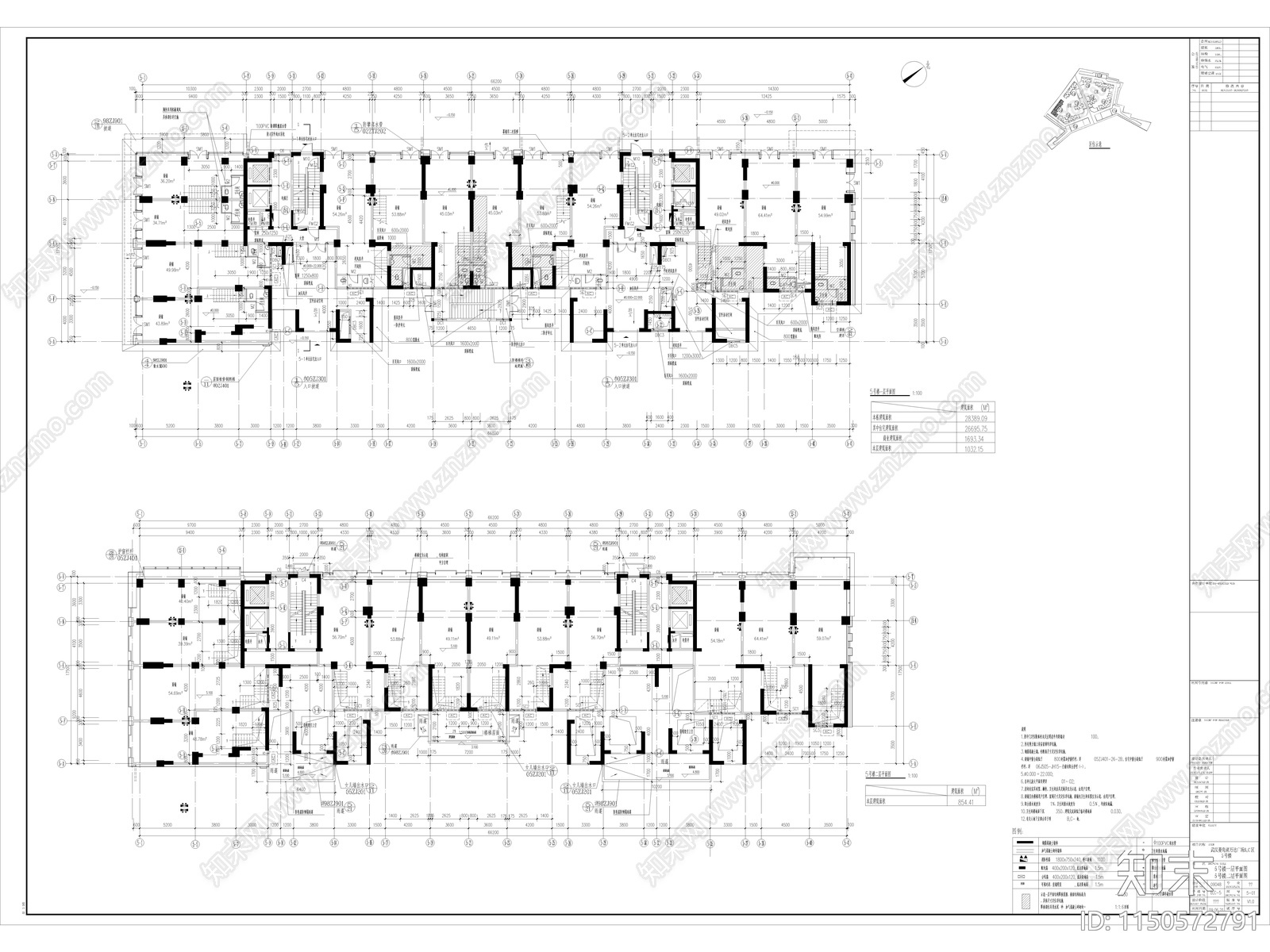 武汉商住楼小区建筑cad施工图下载【ID:1150572791】