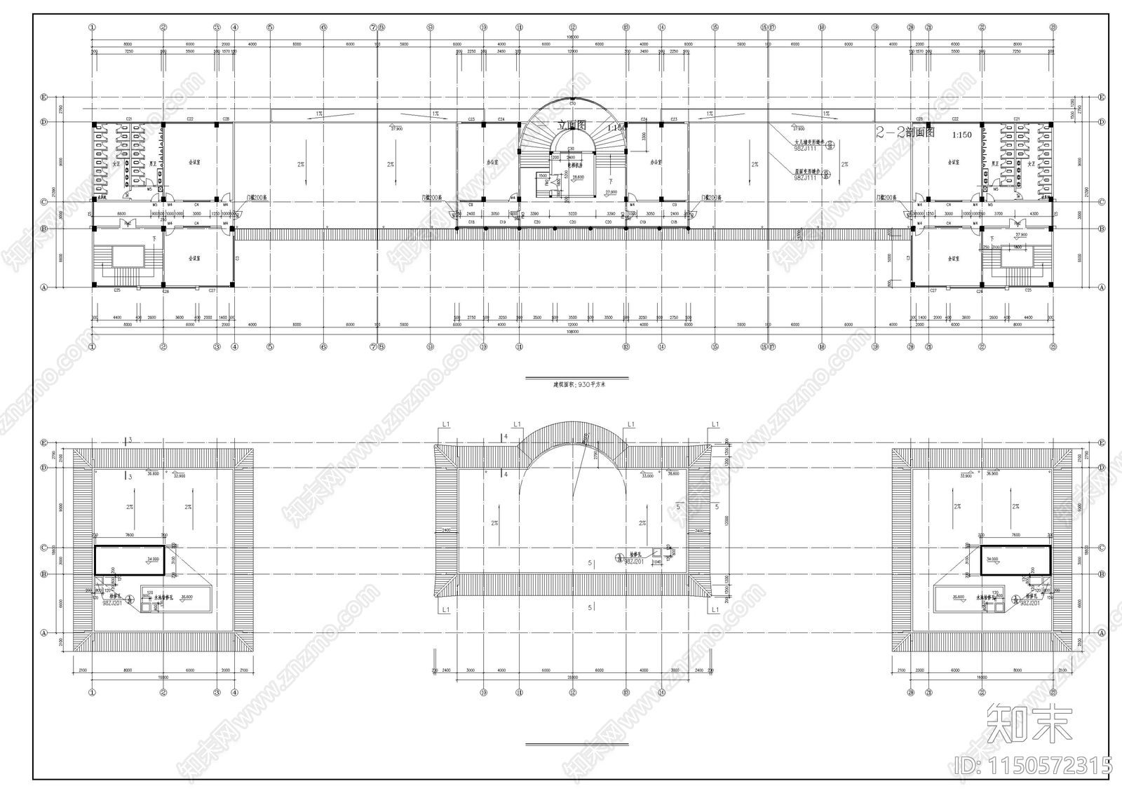 教学楼建筑cad施工图下载【ID:1150572315】