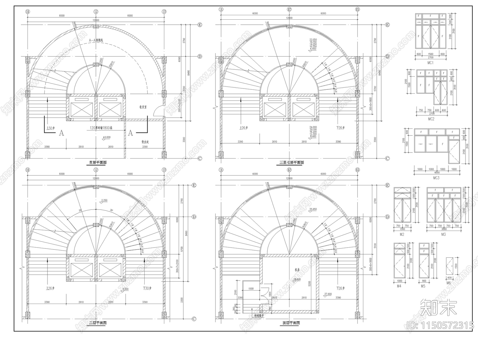 教学楼建筑cad施工图下载【ID:1150572315】