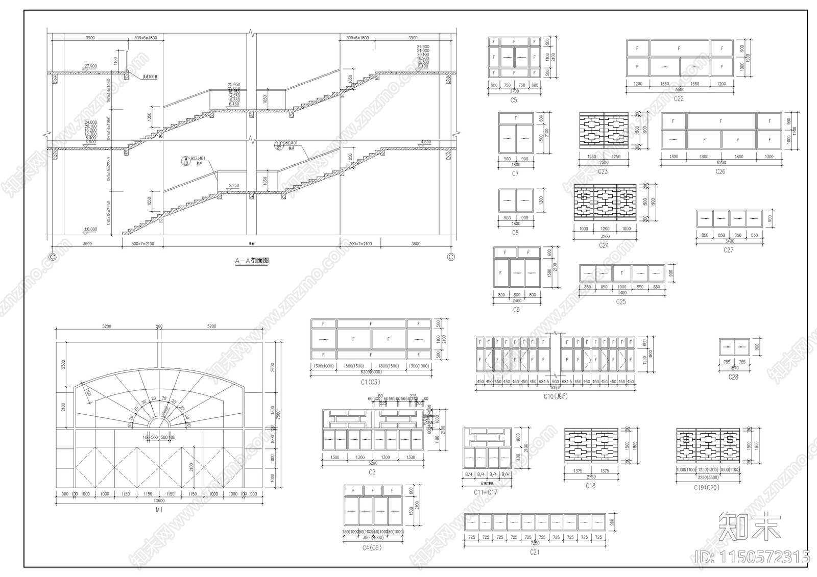 教学楼建筑cad施工图下载【ID:1150572315】