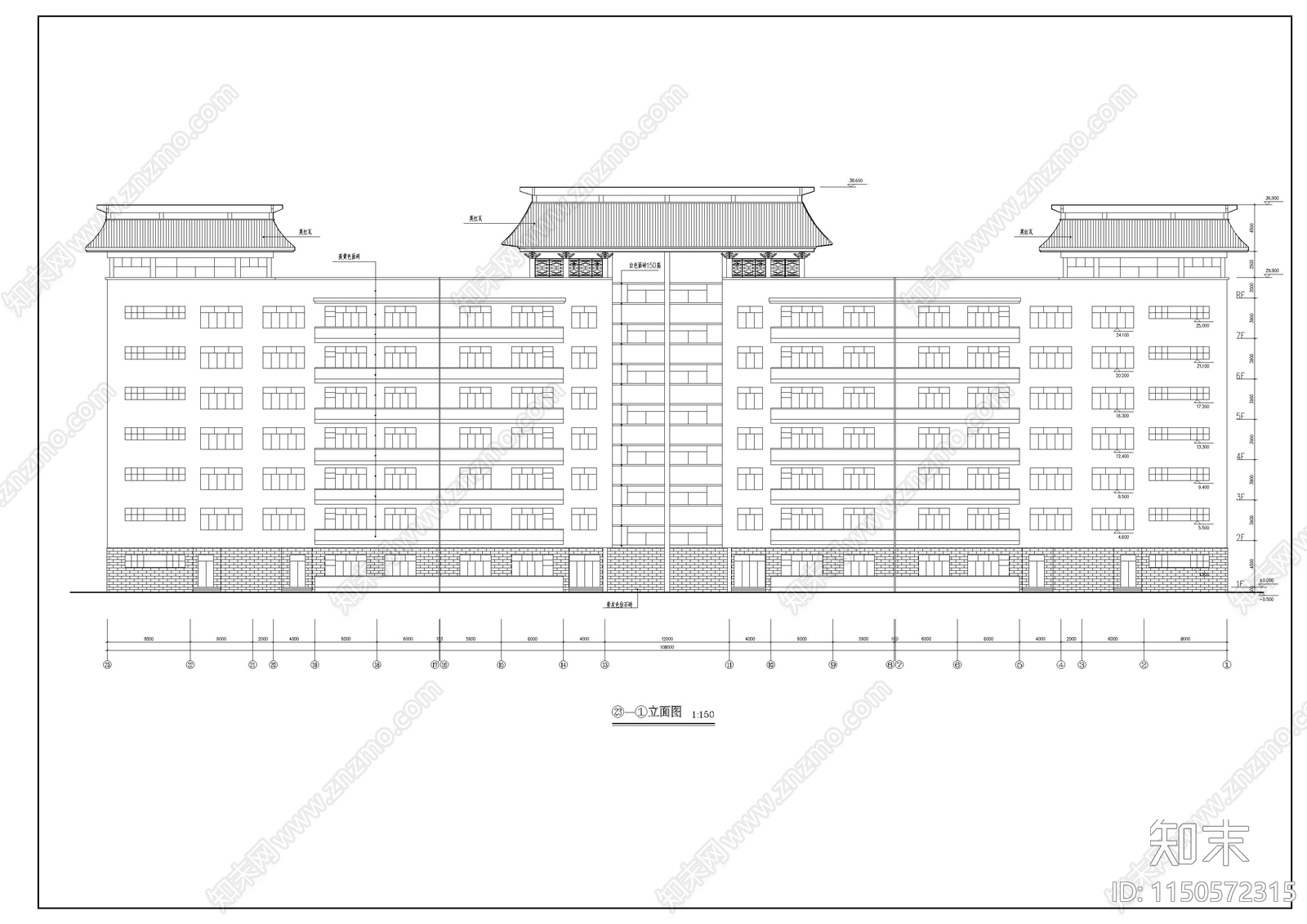 教学楼建筑cad施工图下载【ID:1150572315】