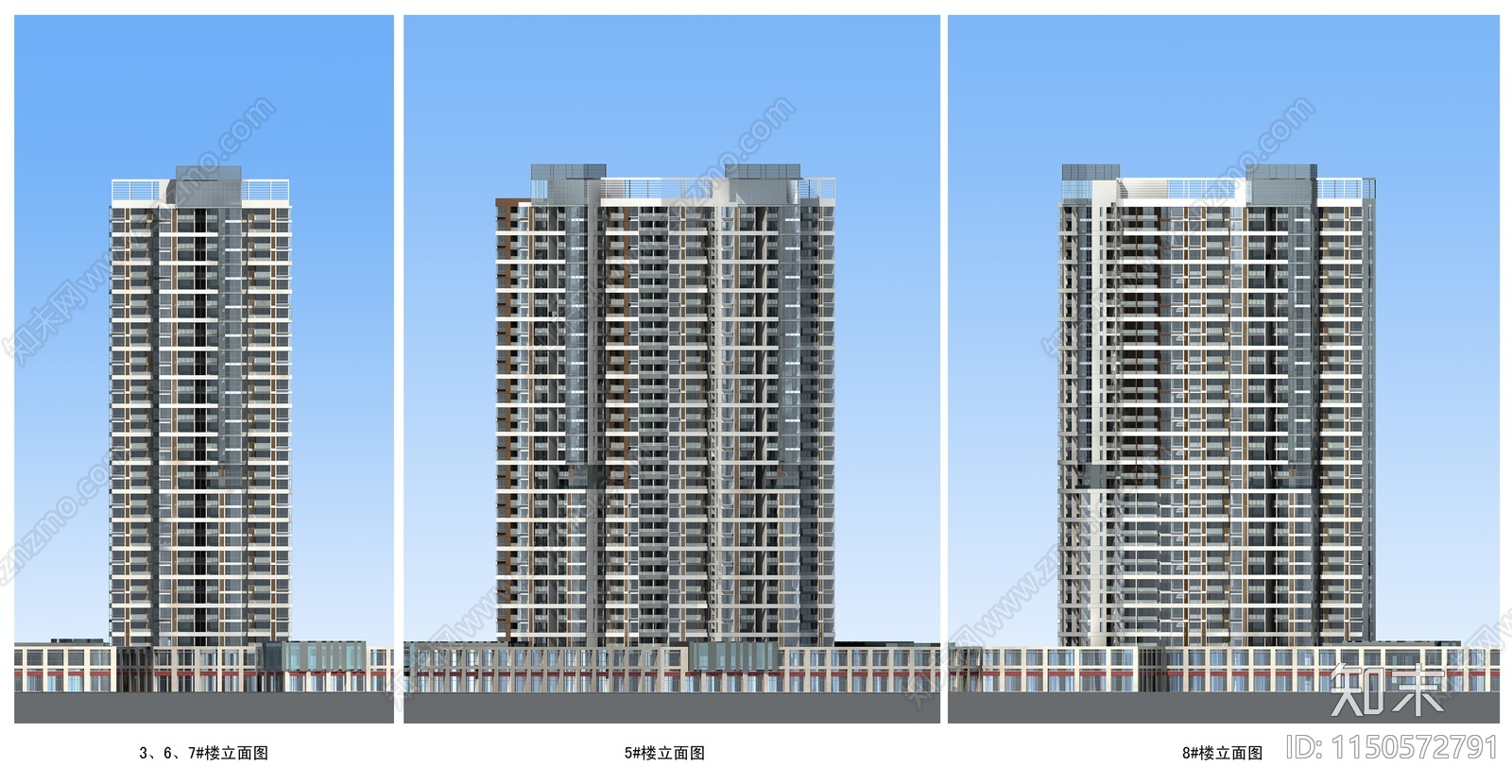 武汉商住楼小区建筑cad施工图下载【ID:1150572791】