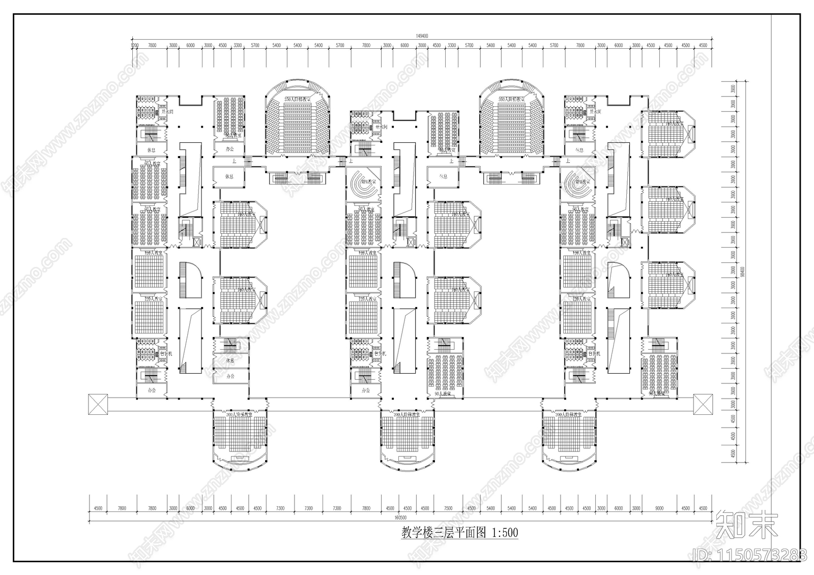 教学楼建筑cad施工图下载【ID:1150573283】