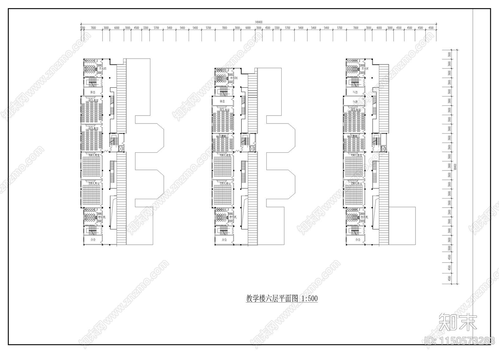 教学楼建筑cad施工图下载【ID:1150573283】