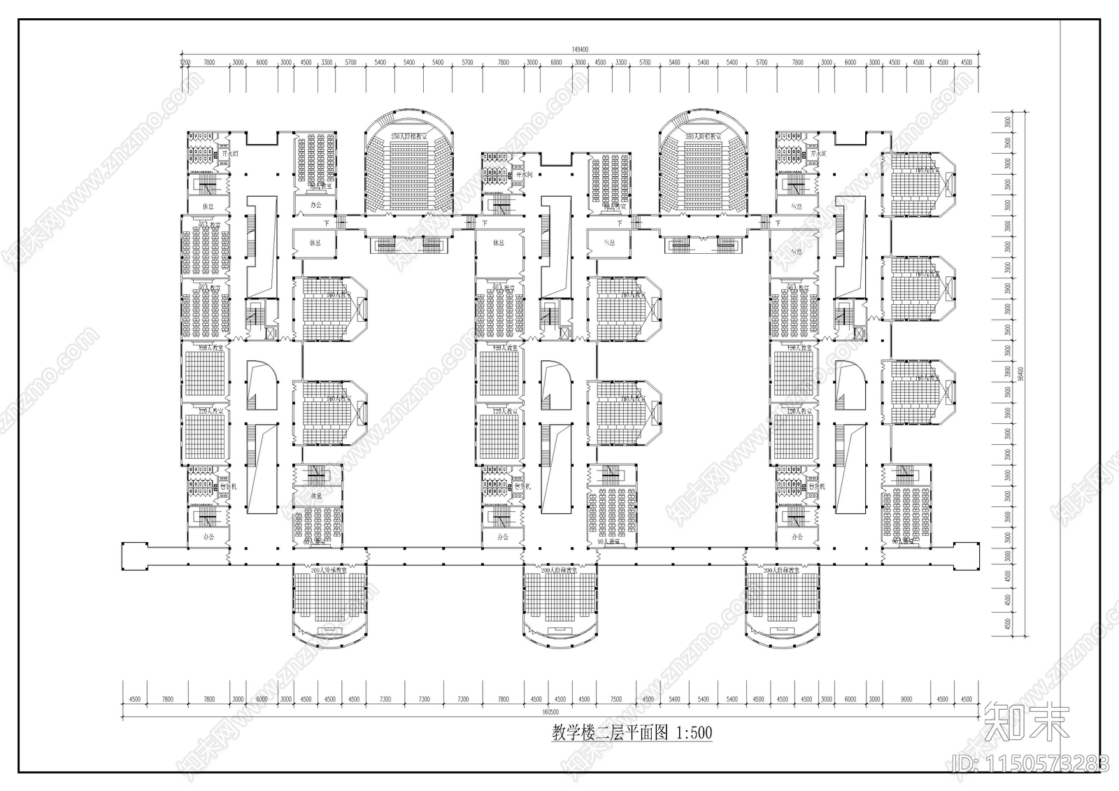 教学楼建筑cad施工图下载【ID:1150573283】