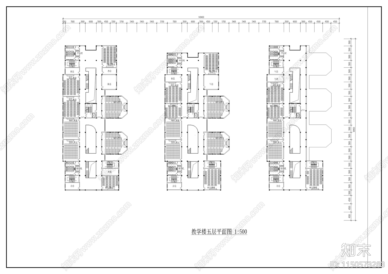 教学楼建筑cad施工图下载【ID:1150573283】