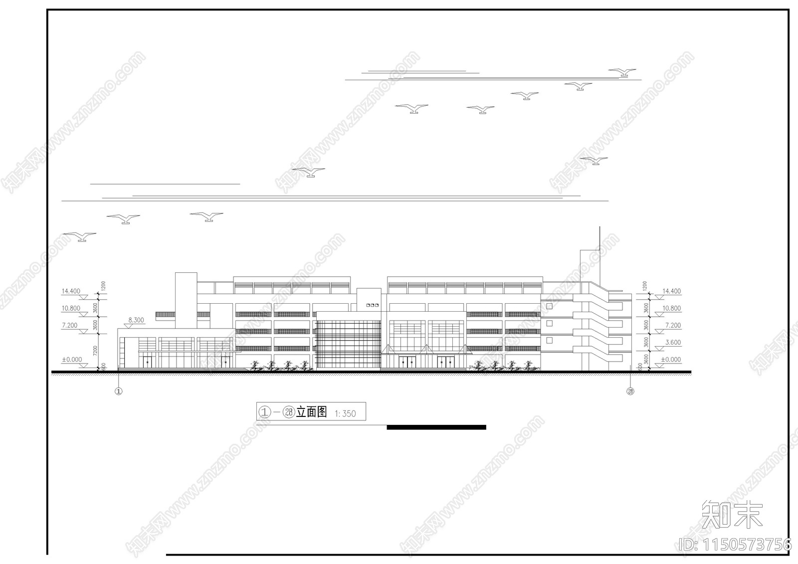 教学综合楼建筑cad施工图下载【ID:1150573756】