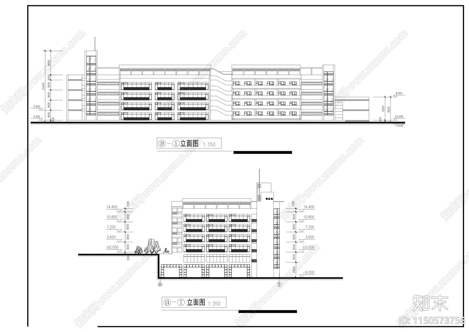 教学综合楼建筑cad施工图下载【ID:1150573756】