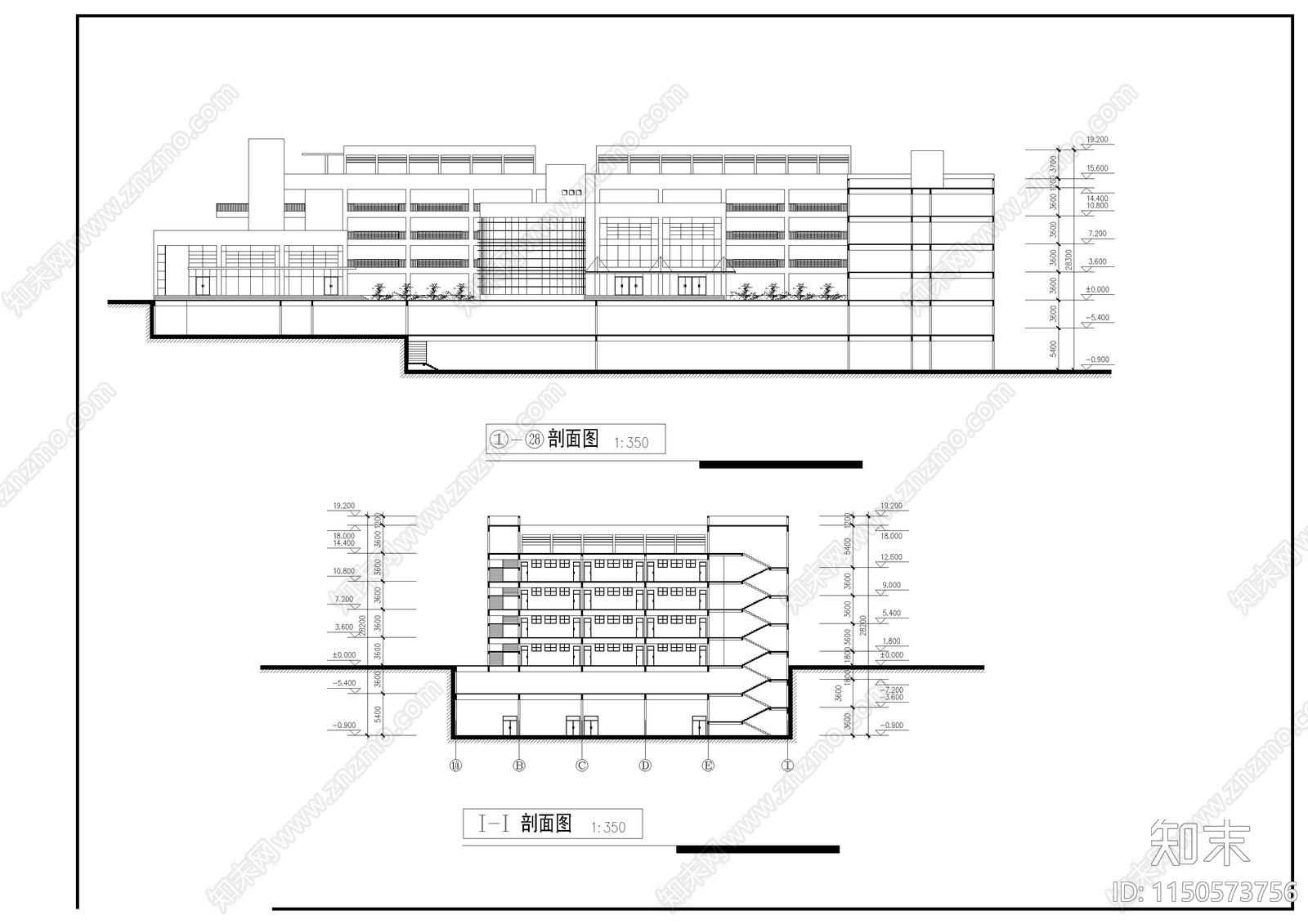 教学综合楼建筑cad施工图下载【ID:1150573756】