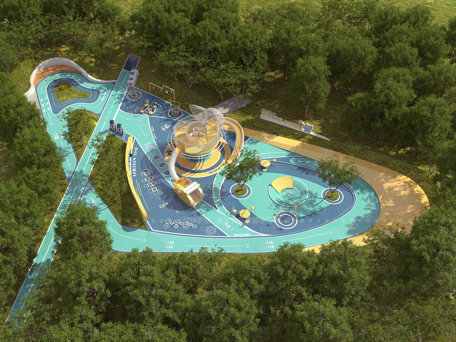 现代儿童游乐区3D模型下载【ID:1150574209】