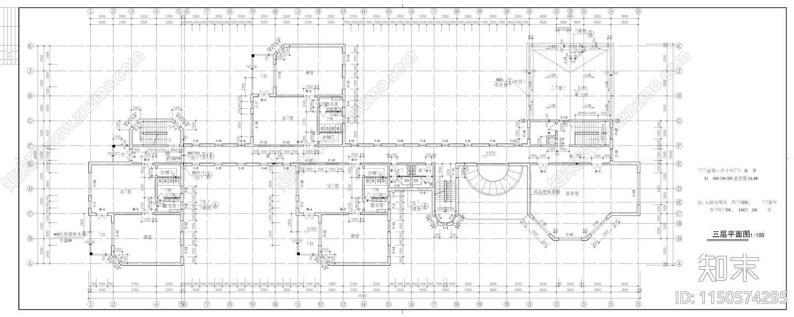 幼儿园建筑cad施工图下载【ID:1150574295】