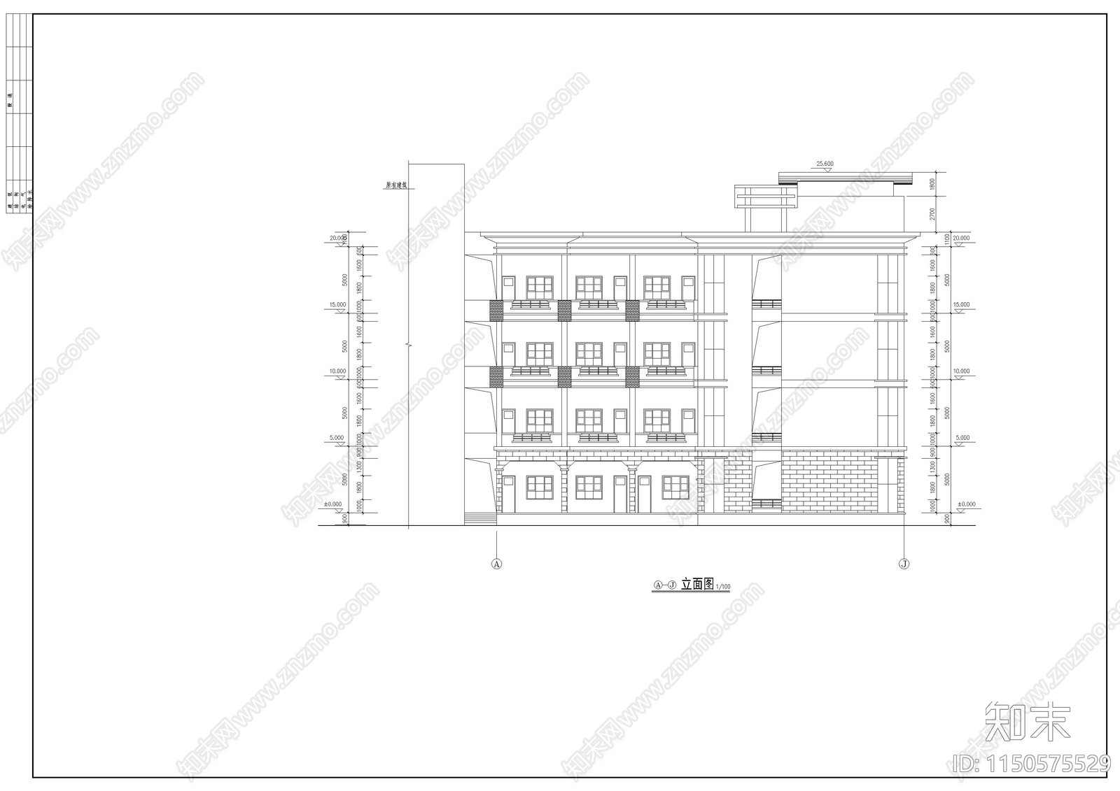 教学楼建筑cad施工图下载【ID:1150575529】